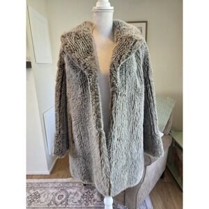 Lilli Ann San Francisco Faux Fur Coat Vintage Brown Made In ENGLAND Fits Like M